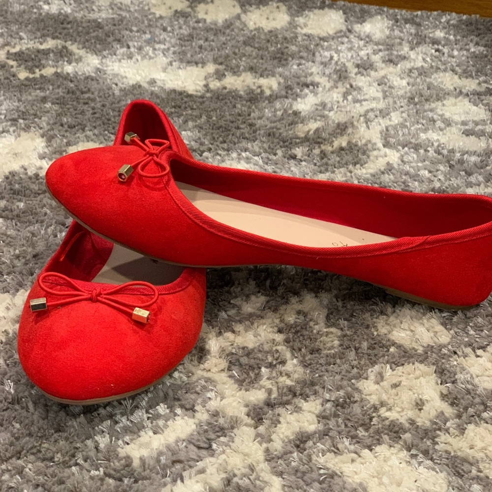Red Ballerina Flats